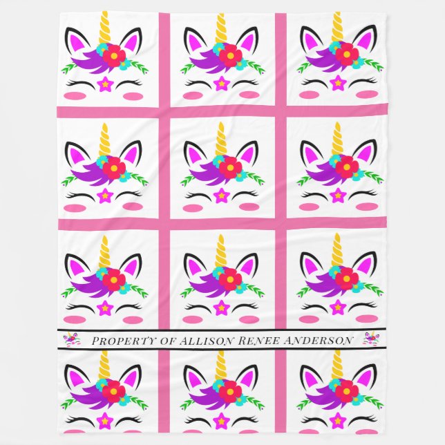 Unicorn Fleece Blanket (Front)