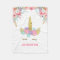 Unicorn Fleece Blanket personalised Girl Floral