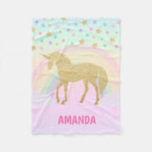 Unicorn Fleece Blanket, Small