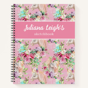 Unicorn Floral Dreams Notebook