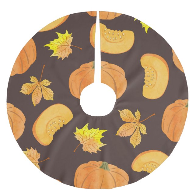 Unicorn Floral Ornament: Seamless Pattern Brushed Polyester Tree Skirt (Front)
