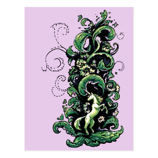 Unicorn Flourish Postcard
