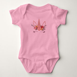 Unicorn Flower Crown Baby Girl Baby Bodysuit