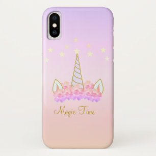 Unicorn Flowers and Stars iPhone X Case