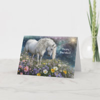 Unicorn Flowers General Birthday Mystical Mythical