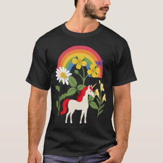 Unicorn Flowers Kids Imaginative Marguerite T-Shirt