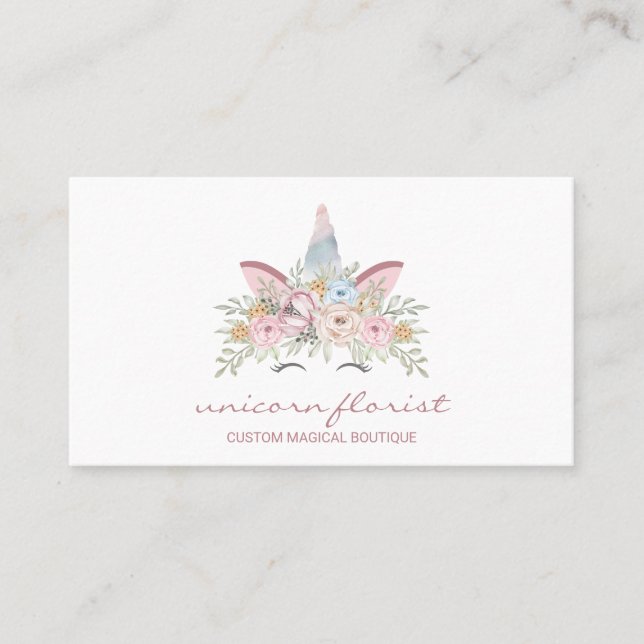 Unicorn Flowers Magic Business Card (Front)