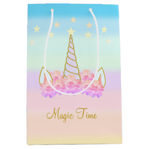 Unicorn Flowers & Stars Medium Gift Bag