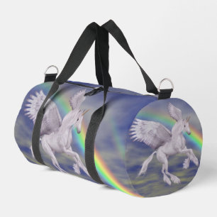 Unicorn Flying Over Rainbow Duffle Bag