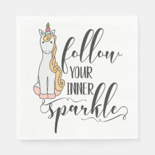 Unicorn Follow Your Inner Sparkle (Colour) Party Napkin