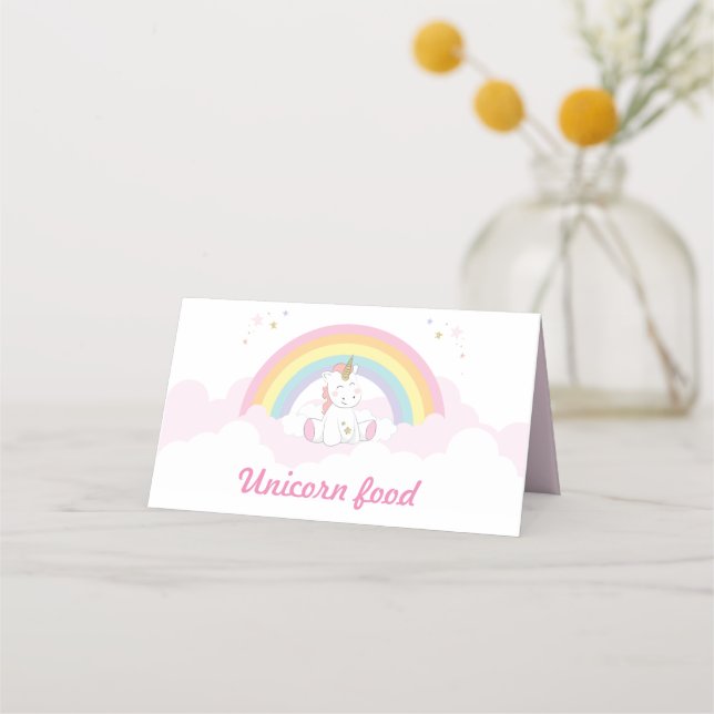 Unicorn food label, Unicorn Place Card (Front)