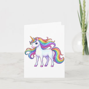 Unicorn for girls cute rainbow magical unicorn card