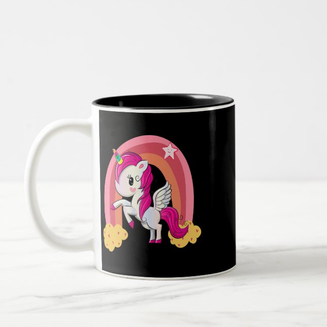 Unicorn for kids Two-Tone coffee mug (Left)
