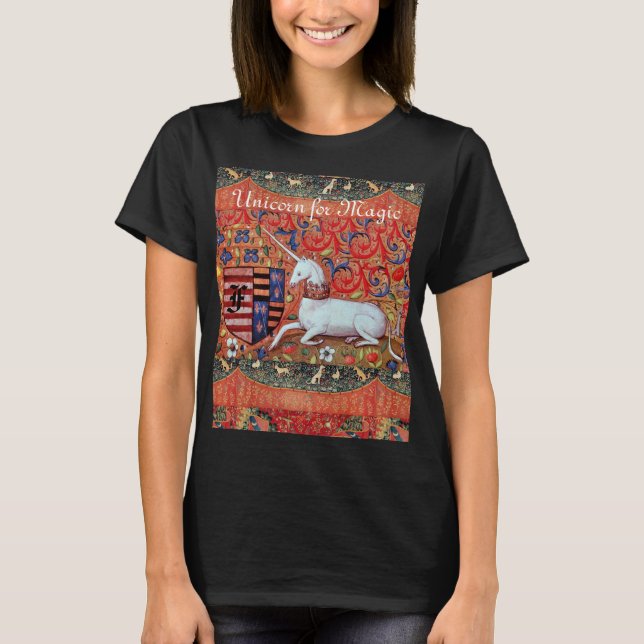 UNICORN FOR MAGIC Fantasy Flowers,Animals Monogram T-Shirt (Front)