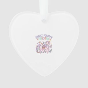 Unicorn Forest Forager Unicorn Graphic Design Whit Ornament