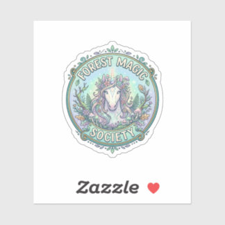 Unicorn Forest Magic Society Graphic Design White 