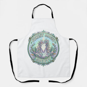 Unicorn Forest Magic Society Graphic Design White Apron