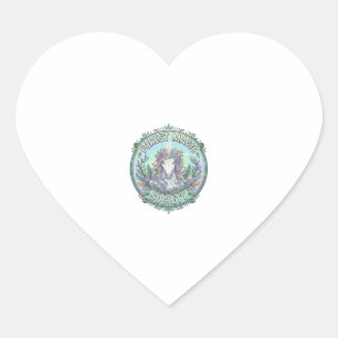 Unicorn Forest Magic Society Graphic Design White Heart Sticker