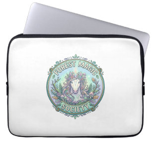 Unicorn Forest Magic Society Graphic Design White  Laptop Sleeve