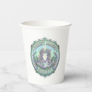 Unicorn Forest Magic Society Graphic Design White  Paper Cups