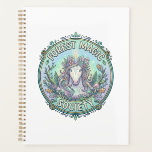 Unicorn Forest Magic Society Graphic Design White  Planner