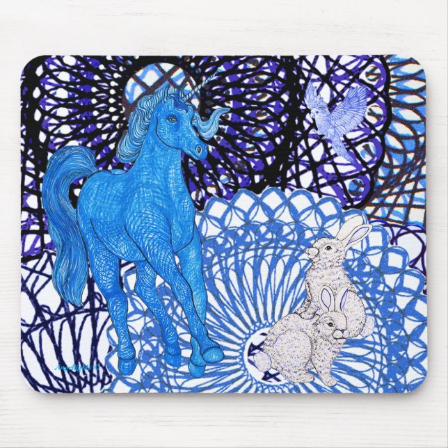 Unicorn Friends Mouse Pad (Front)