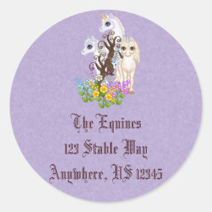 Unicorn Friends Pixel Art Classic Round Sticker