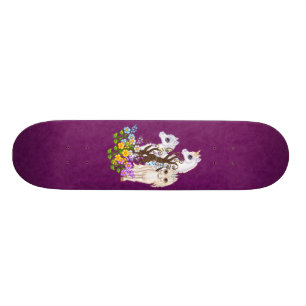 Unicorn Friends Pixel Art Skateboard