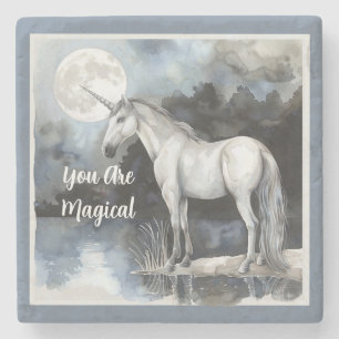Unicorn Full Moon Stone Coaster