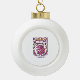 Unicorn Funky and Fantastic Stylish Zazzle Design_ Ceramic Ball Christmas Ornament