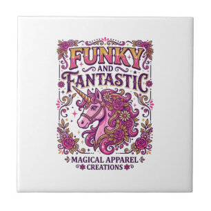 Unicorn Funky and Fantastic Stylish Zazzle Design_ Ceramic Tile