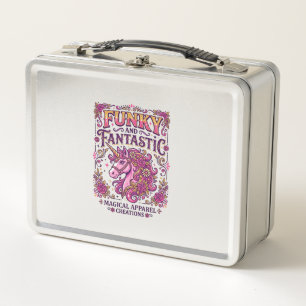 Unicorn Funky and Fantastic Stylish Zazzle Design_ Metal Lunch Box