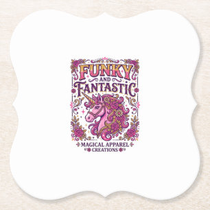 Unicorn Funky and Fantastic Stylish Zazzle Design_ Paper Coaster
