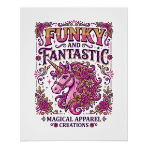 Unicorn Funky and Fantastic Stylish Zazzle Design_ Poster