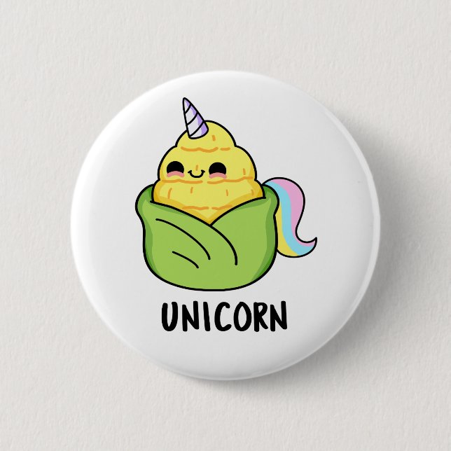 Unicorn Funny Baby Corn Pun 6 Cm Round Badge (Front)