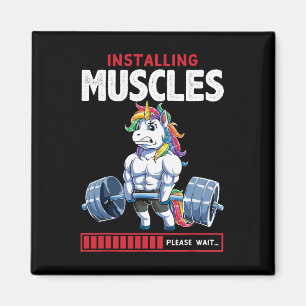 Unicorn Funny Bodybuilding Flexcorn Humour Gym Cut Magnet