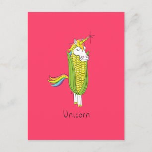 Unicorn Funny Corn Corny Postcard