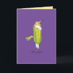 Unicorn Funny Corn Greeting Card<br><div class="desc">Write a magical corny joke or a note about how you fed corn to your pet unicorn!  The card has a contrasting colour inside that is easy to write on.</div>