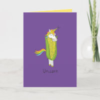 Unicorn Funny Corn Greeting Card