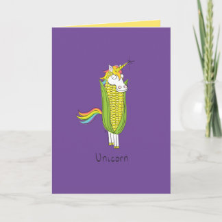 Unicorn Funny Corn Greeting Card