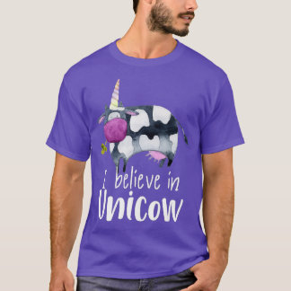 Unicorn Funny Cow I believe in Unicow  T-Shirt