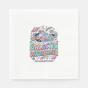 Unicorn Galactic Daydreamer Kawaii Sticker and Shi Napkin