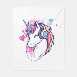 Unicorn Gamer Girl (1) Fleece Blanket