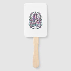 Unicorn Garden Witch Unicorn Colourful Apparel Gra Hand Fan