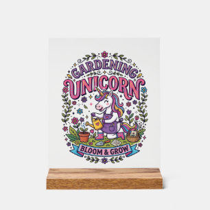 Unicorn Gardening Unicorn Commercial Cute Gift Des Acrylic Sign