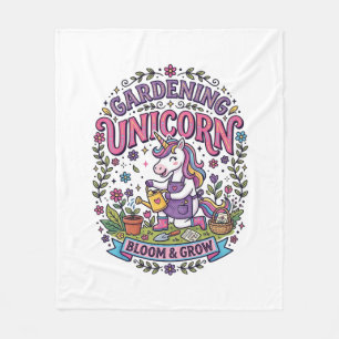 Unicorn Gardening Unicorn Commercial Cute Gift Des Fleece Blanket