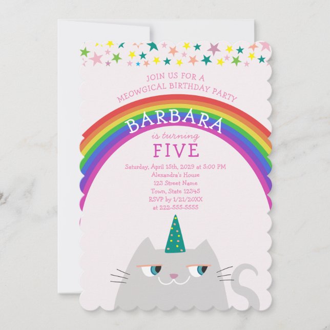 Unicorn Girl Birthday Invitation (Front)