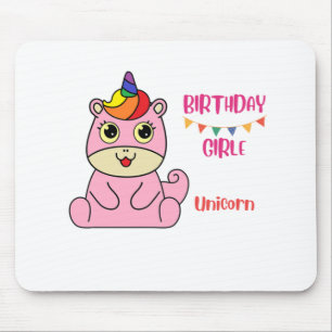 unicorn girl birthday, Toddler Birthday, Great gif Mouse Pad