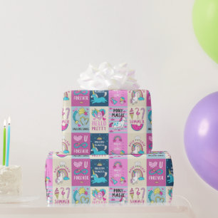 Unicorn Girl birthday Wrapping Paper