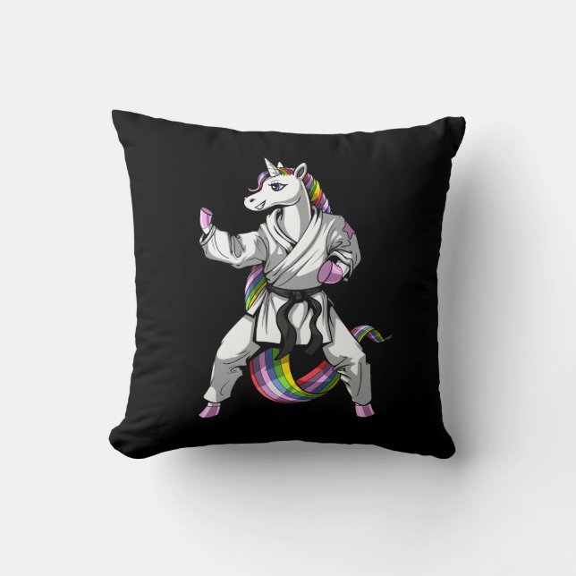 Unicorn Girl Karate Ninja Cushion (Front)